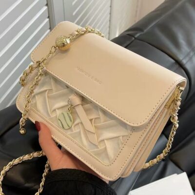 👜 MUSEUM | Reconstructing with Ingenuity: Floating Light & Shadow Series Silk Satin Woven Pearl Chain Bag