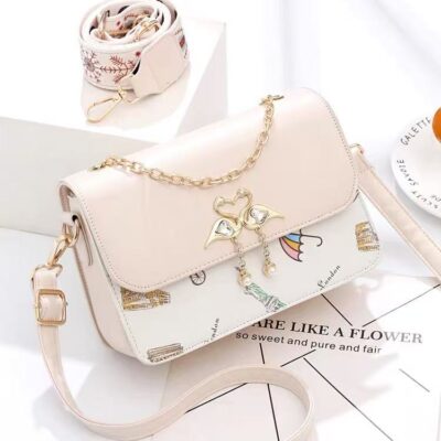 👜 MUSEUM | Artistic Stroll: Lund Swan Series Illustration Double Strap Crossbody Bag