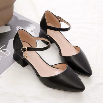 👠 MUSEUM | Classic Rhythm: Nightfall Wanderer Series Mary Jane Pointed-Toe Chunky Heel Shoes