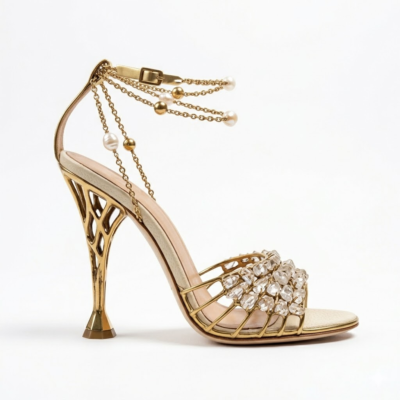 👠 MUSEUM | Artistic Selection: Muse Golden Shadow Series Art High-Heeled Sandals