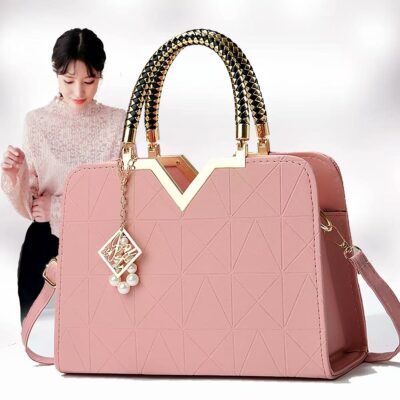 👜 MUSEUM | Artistic Craftsmanship: Embossed Cherry Blossom Series Geometric Embossed Pearl Handbag