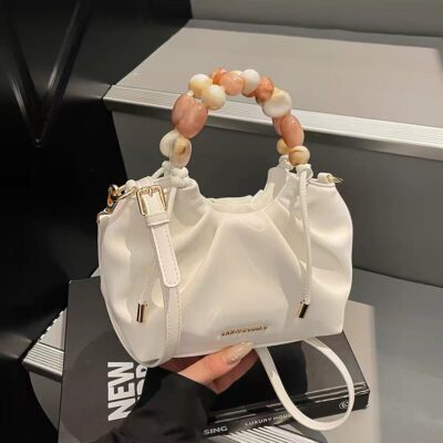 👜 MUSEUM | Playful Art: Amber Fantasy Series Marble Beaded Pleated Handbag