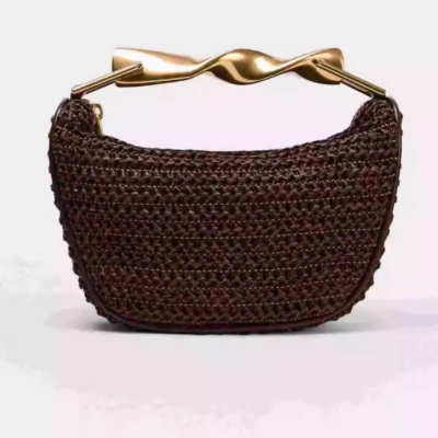 👜 MUSEUM | Artistic Charm: Fashion Mini Handheld Woven Bag For Women 2026 New Retro High-End Metal Chain Shoulder Crossbody Bag